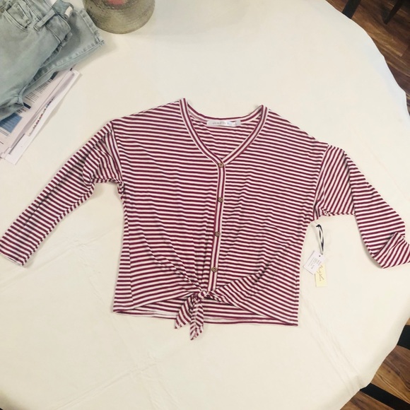 NWT button up 3/4 length sleeve tee - Picture 1 of 4